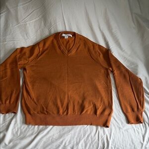 Amazon Essentials Men's V-Neck Sweater in Pumpkin
